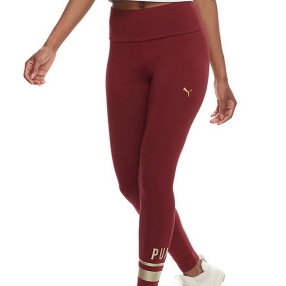 WOMEN’S PUMA ATHLETIC LEGGINGS-SIZE XXL - POMEGRANATE (NEW WITH TAGS) - Picture 1 of 4
